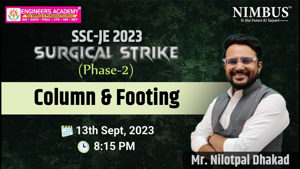 𝐒𝐮𝐫𝐠𝐢𝐜𝐚𝐥 𝐒𝐭𝐫𝐢𝐤𝐞 | RCC for SSC JE 2023 (Civil Engg.) -  🔴  Live Class | Free Online Coaching | L-4