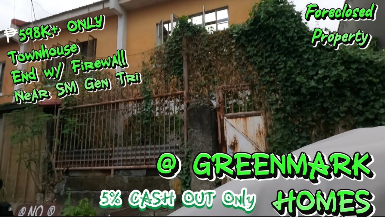 ₱598K+ ONLY - 54 SQM  Murang Townhouse w/ Extra Lot @ GREENMARK HOMES | PAG-IBIG FOECLOSED PROPERTY