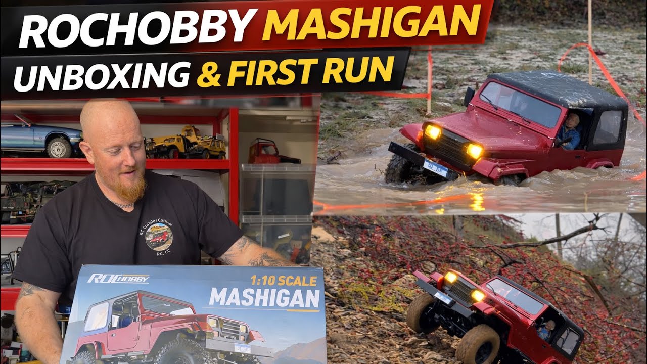Распаковка и первый тест-драйв модели FMS ROCHOBBY MASHIGAN 1/10 JEEP CRAWLER