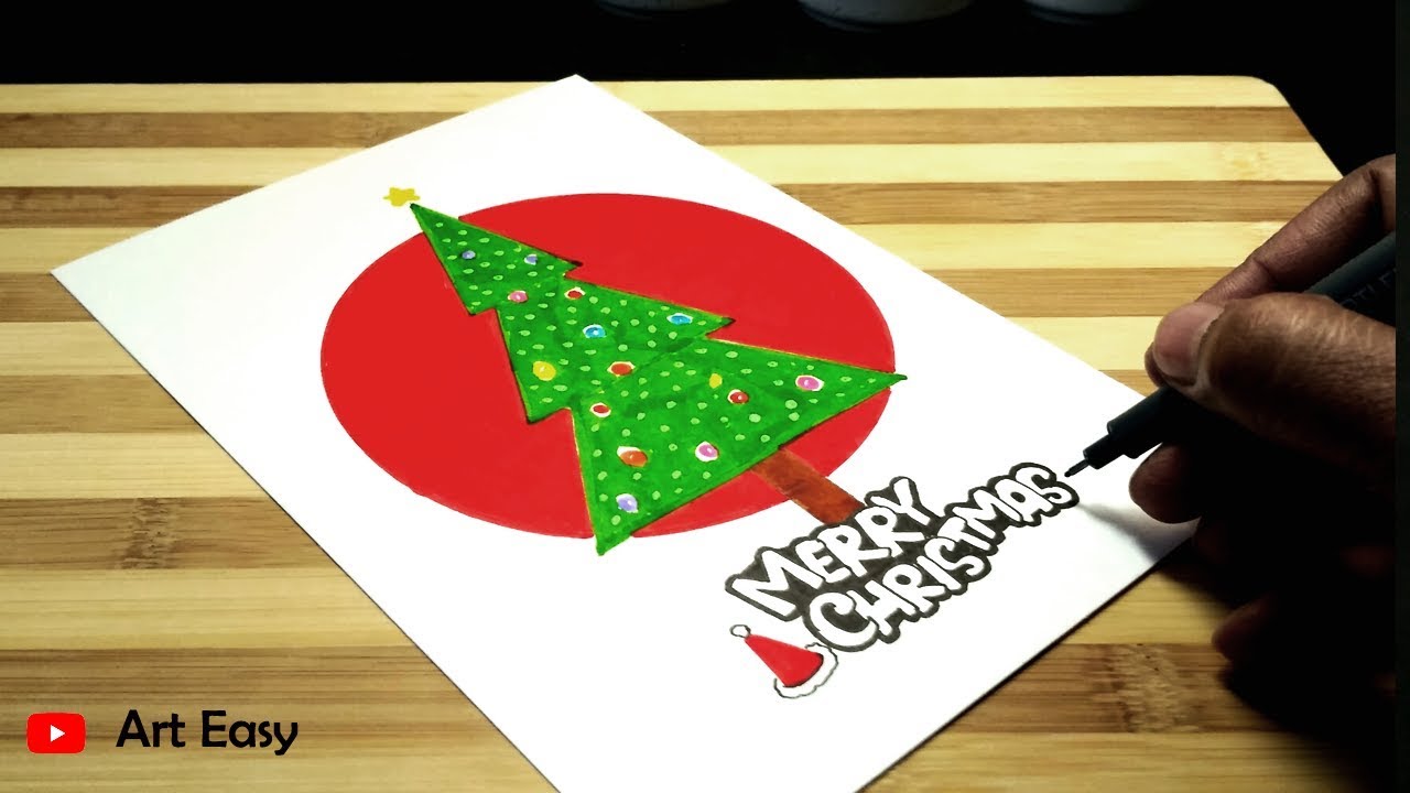 Christmas Card Drawing || Very Easy || Step By Step