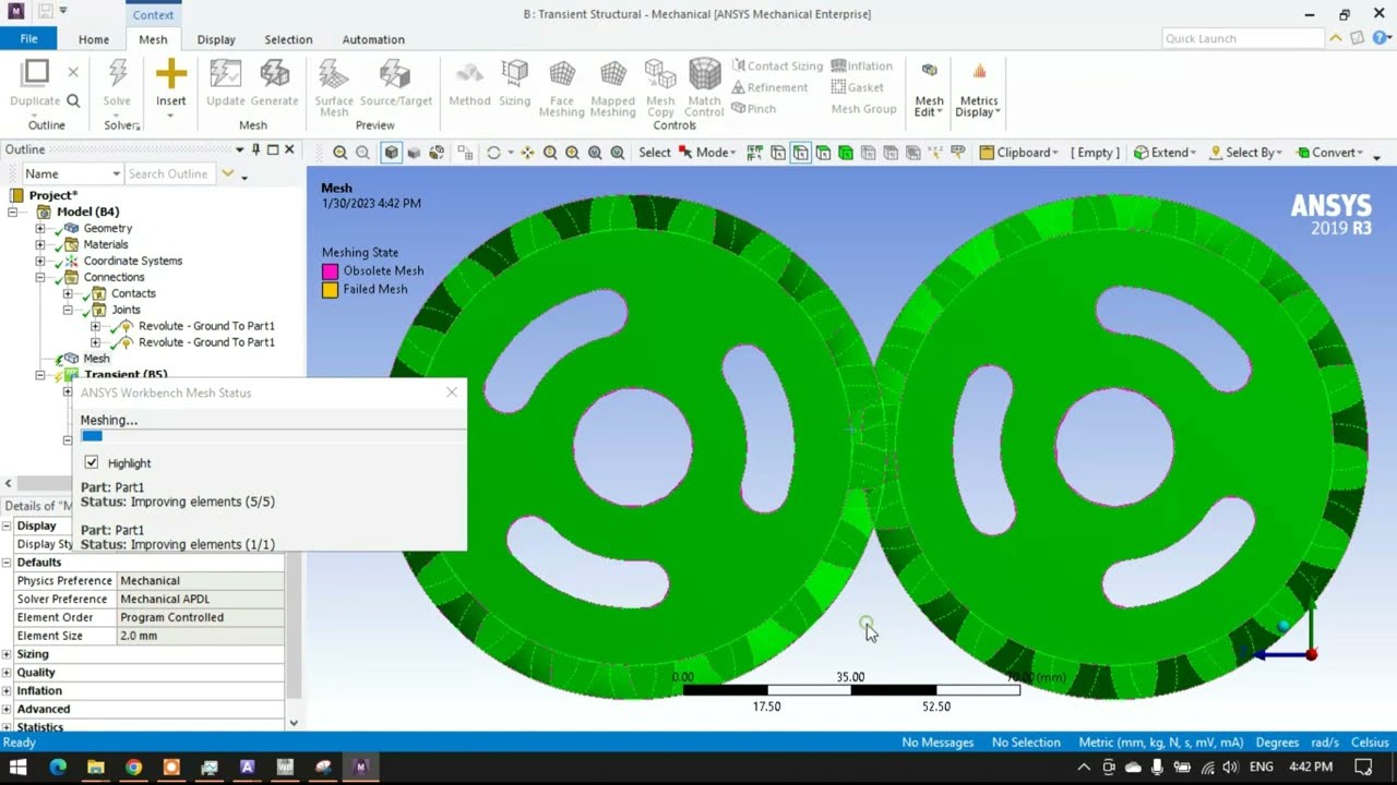 Transient Structural analysis on Gear || Ansys Workbench