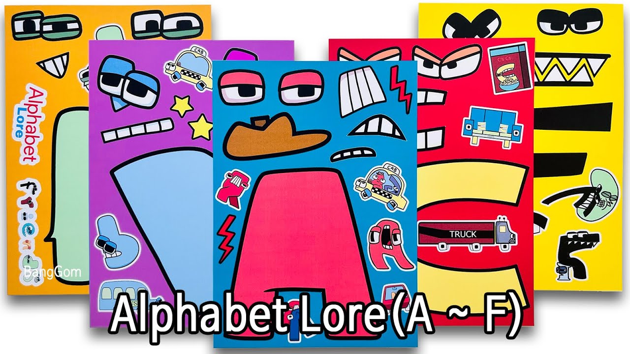Alphabet lore sticker Book 😍 A B C D E F 🥰 알파벳로어 스티커 꾸미기