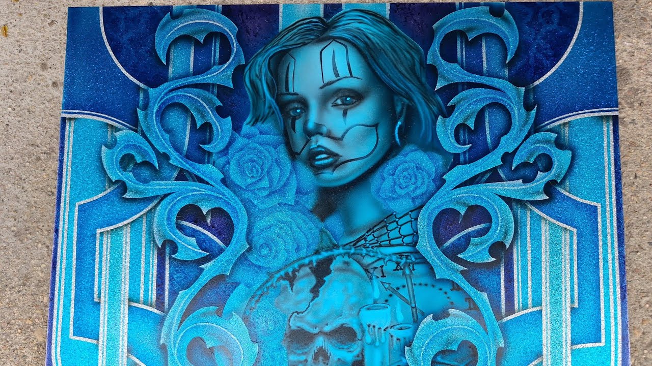 Airbrush Mural, candy, over flake, lowrider, show car.