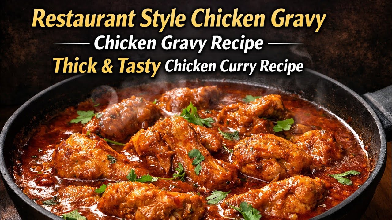 Restaurant Style Chicken Gravy | Chicken Gravy Recipe | Thick & Tasty Chicken Curry Recipe