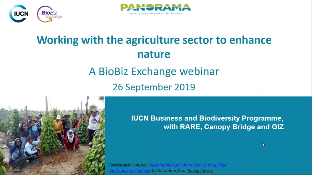 IUCN BioBiz PANORAMA Webinar #4: Working with the agriculture sector to enhance nature
