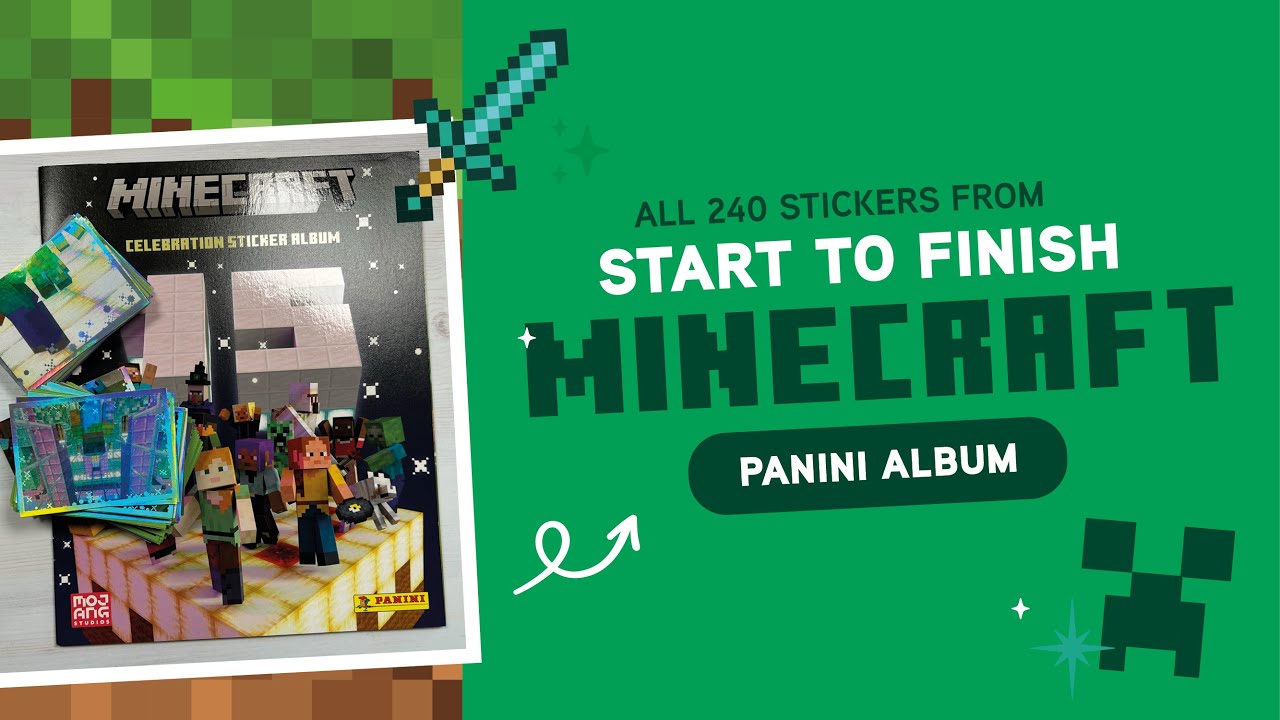 Альбом наклеек Minecraft Panini — Все наклейки по порядку — От начала до конца — Violet Hollow