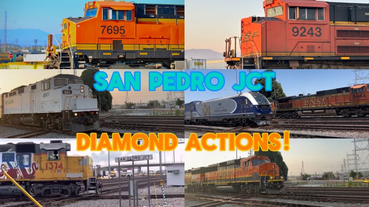 San Pedro Junction Railfanning - Railroad Diamond interlocking with intense train traffic!