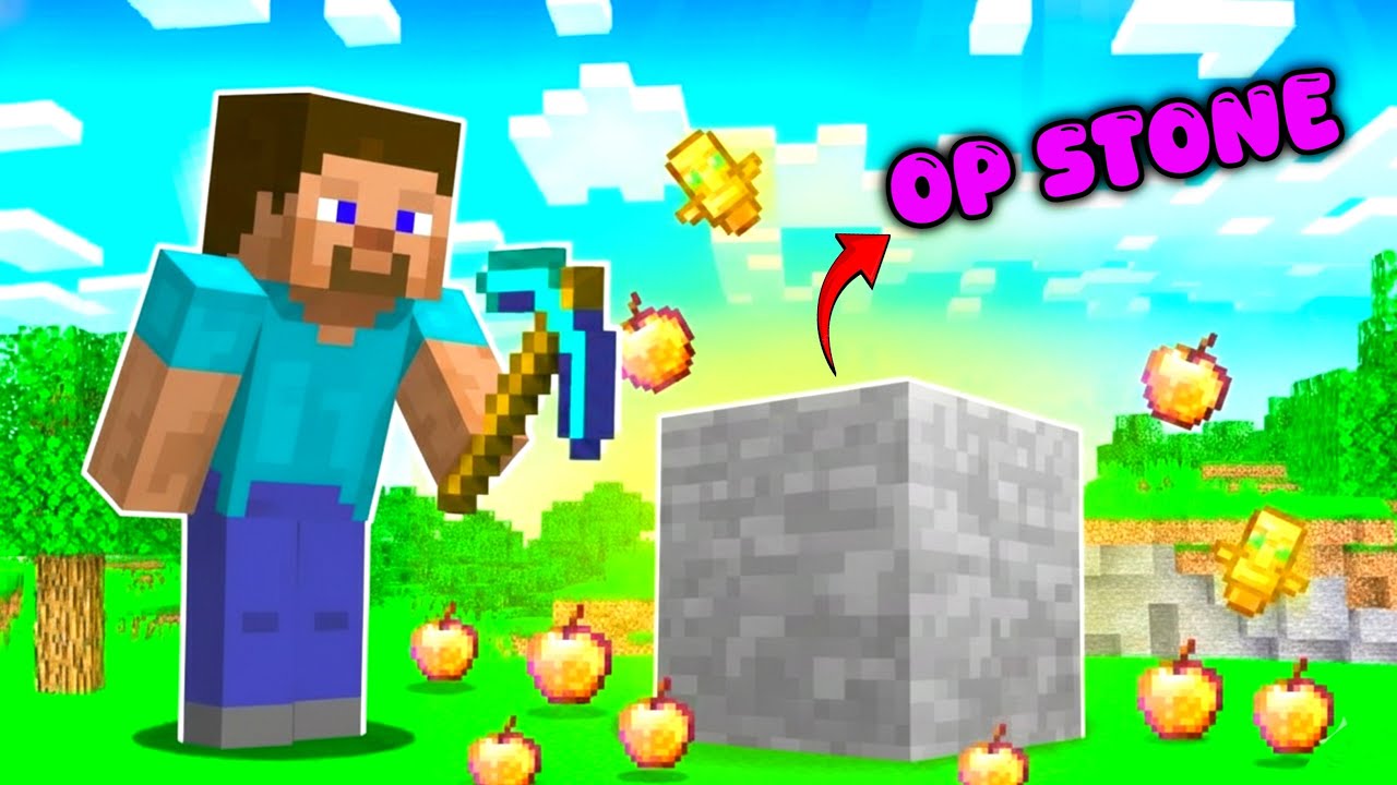Minecraft, But Stone Gives OP Items 😱