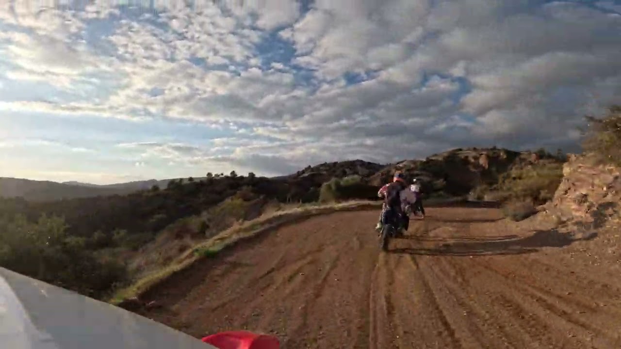 Two TTR110 up the fire breaker roads
