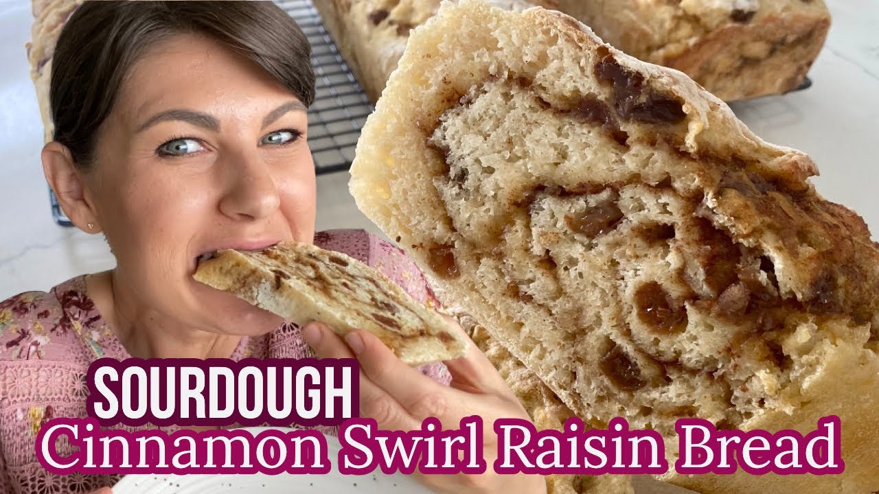 Sourdough Cinnamon Swirl Raisin Bread | Breakfast Bread | Easy recipe for sourdough bread!
