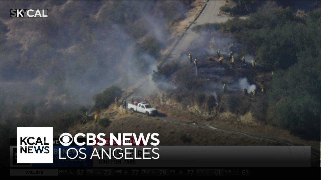 Firefighters battle blaze in Griffith Park