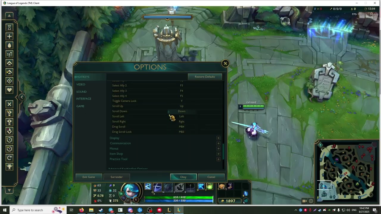 как настроить камеру в LoL если вы дотер