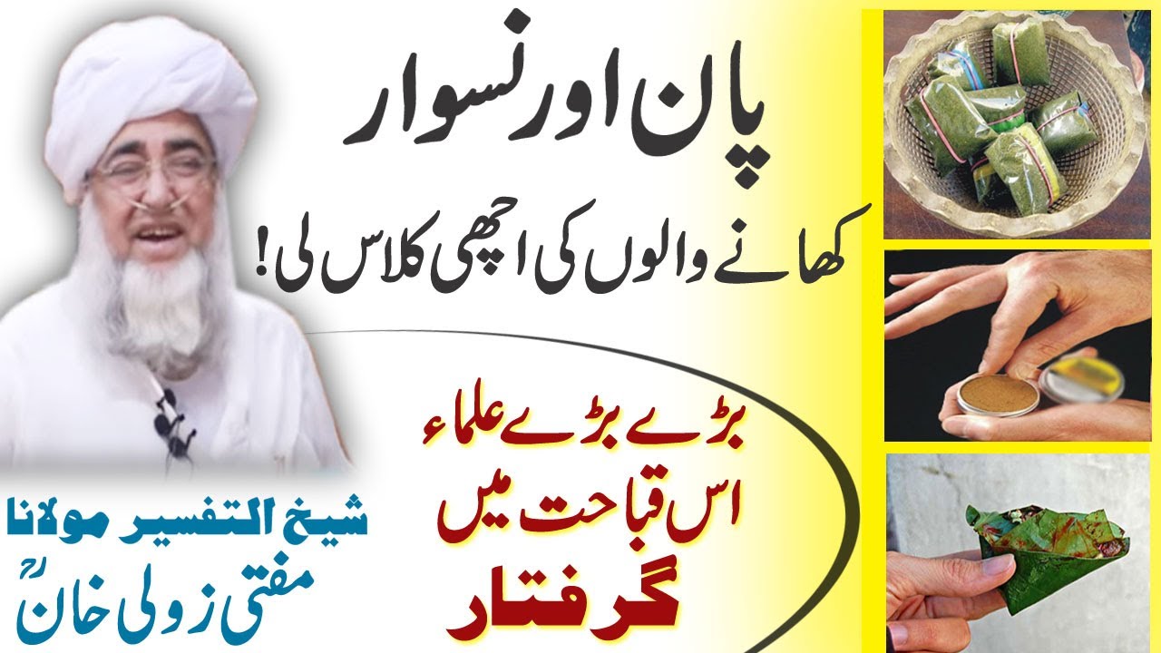 Paan aur Naswar khana by Mufti Zarwali Khan || Mufti Zarwali Khan About Paan Aur Naswar