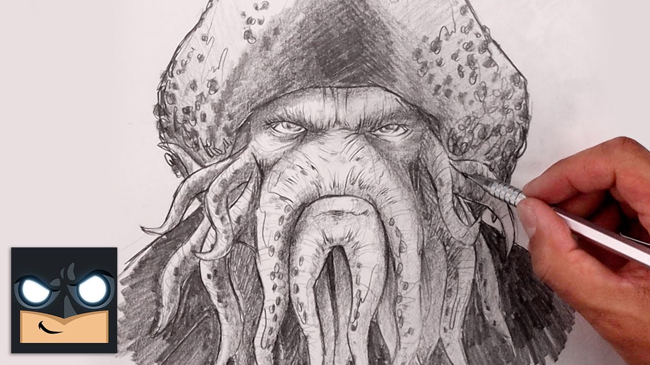 How To Draw Davy Jones | Pirates of the Caribbean