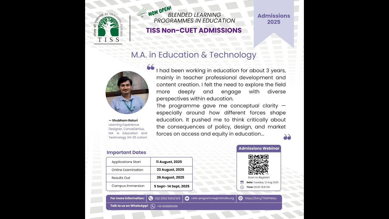 MA in Education and Technology | 2025 Alumnus Speak 2025 | CETE, SoE, TISS