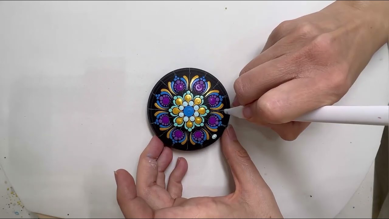 Paint with me a small mandala stone