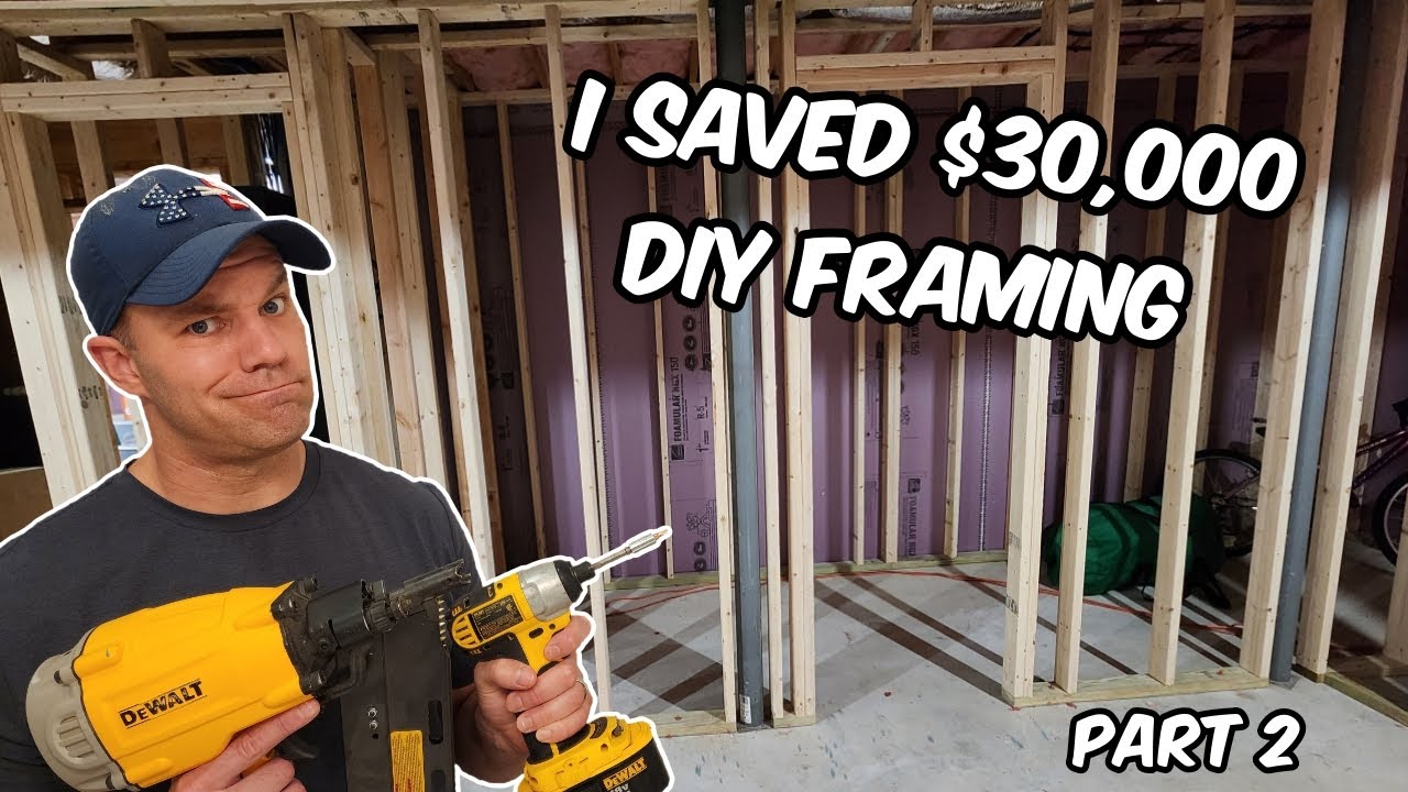 Saving $30,000 DIY!! Framing The Bathroom! How to Frame A Basement Part 2