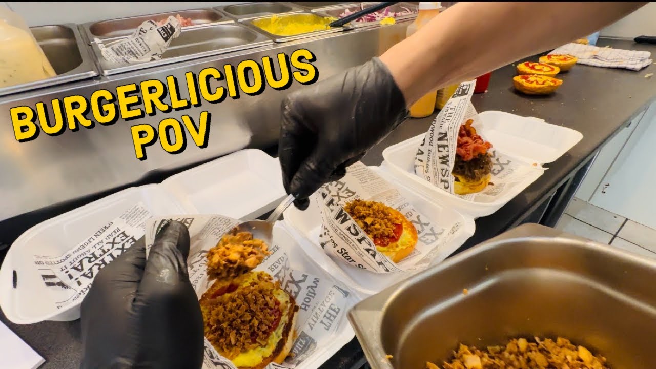 Pov: BURGERLICIOUS 30 Minutes Of Cheese Burger Making| Burger Hytten Hvidovre 🍔🍔Juicy greasy burgers