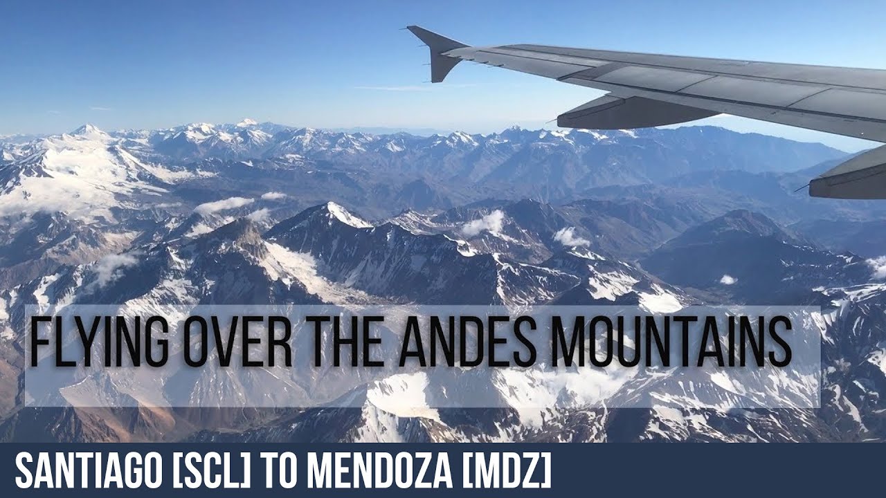 FLYING FROM SANTIAGO TO MENDOZA. BEAUTIFUL ANDES MOUNTAINS