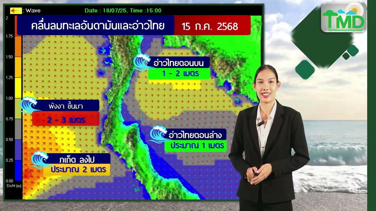 พยากรณ์อากาศประจำวันที่ 15 กรกฎาคม 2568