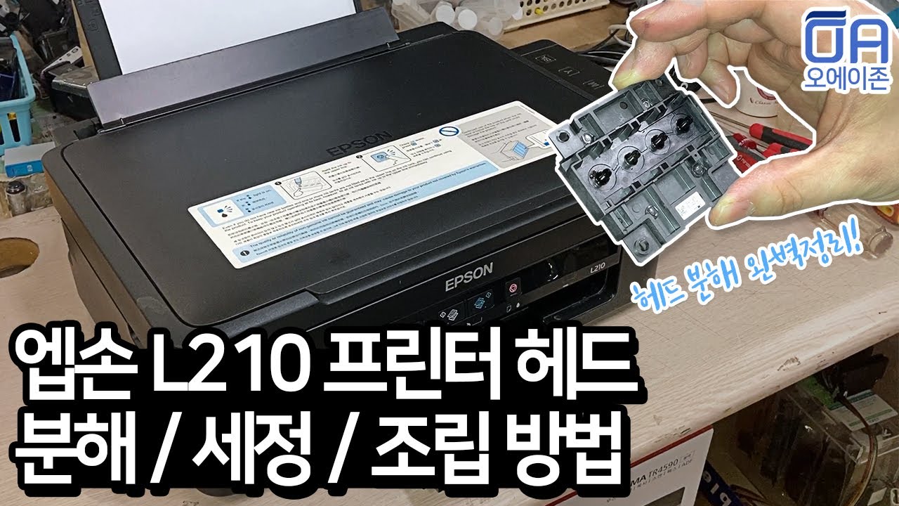 [ENG]엡손 L210 헤드분리/세정방법 How to remove and clean the Epson L210 printer head.