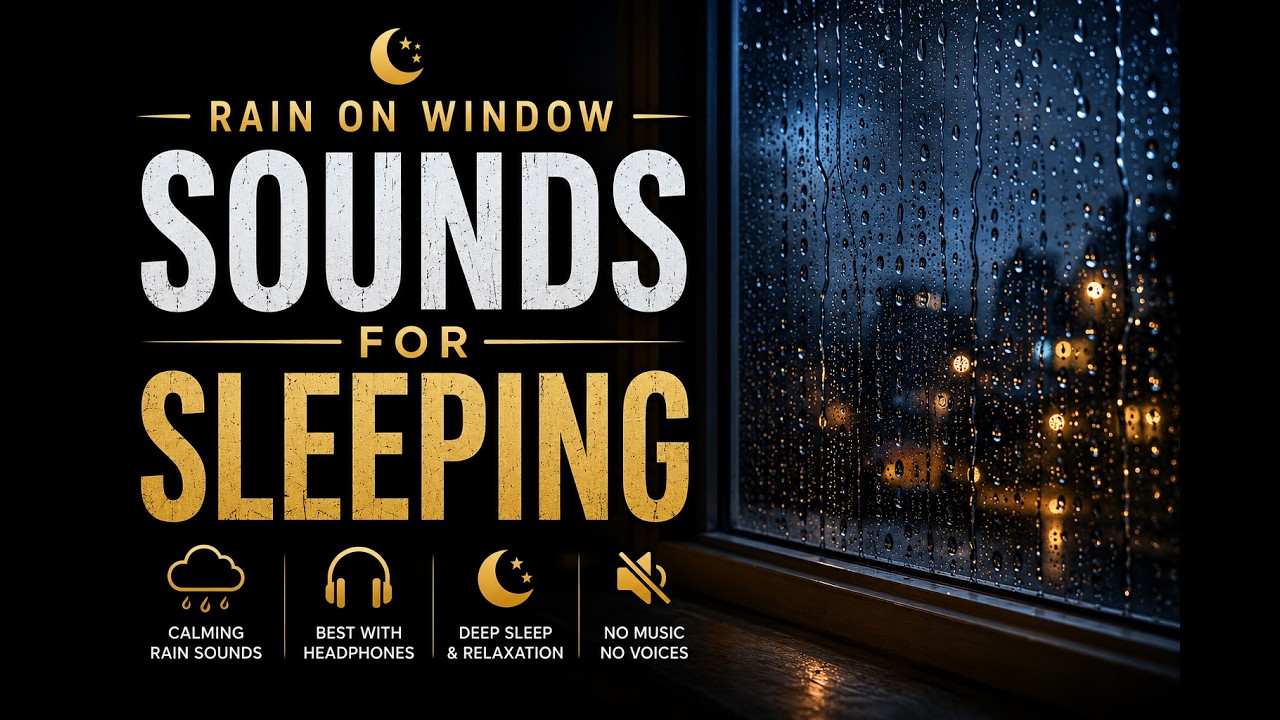 Rain sounds for sleeping 8 hours dark screen