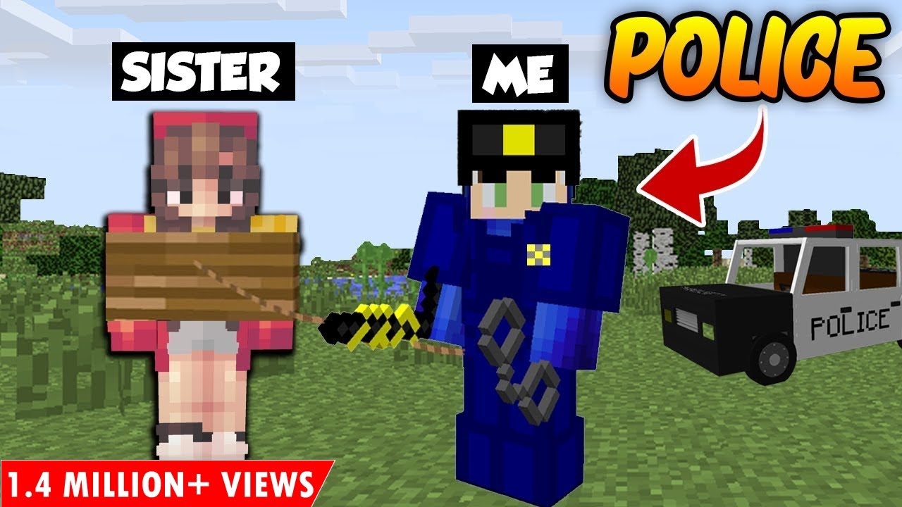 I TROLLED My Sister becoming POLICE OFFICER in Minecraft 🤣