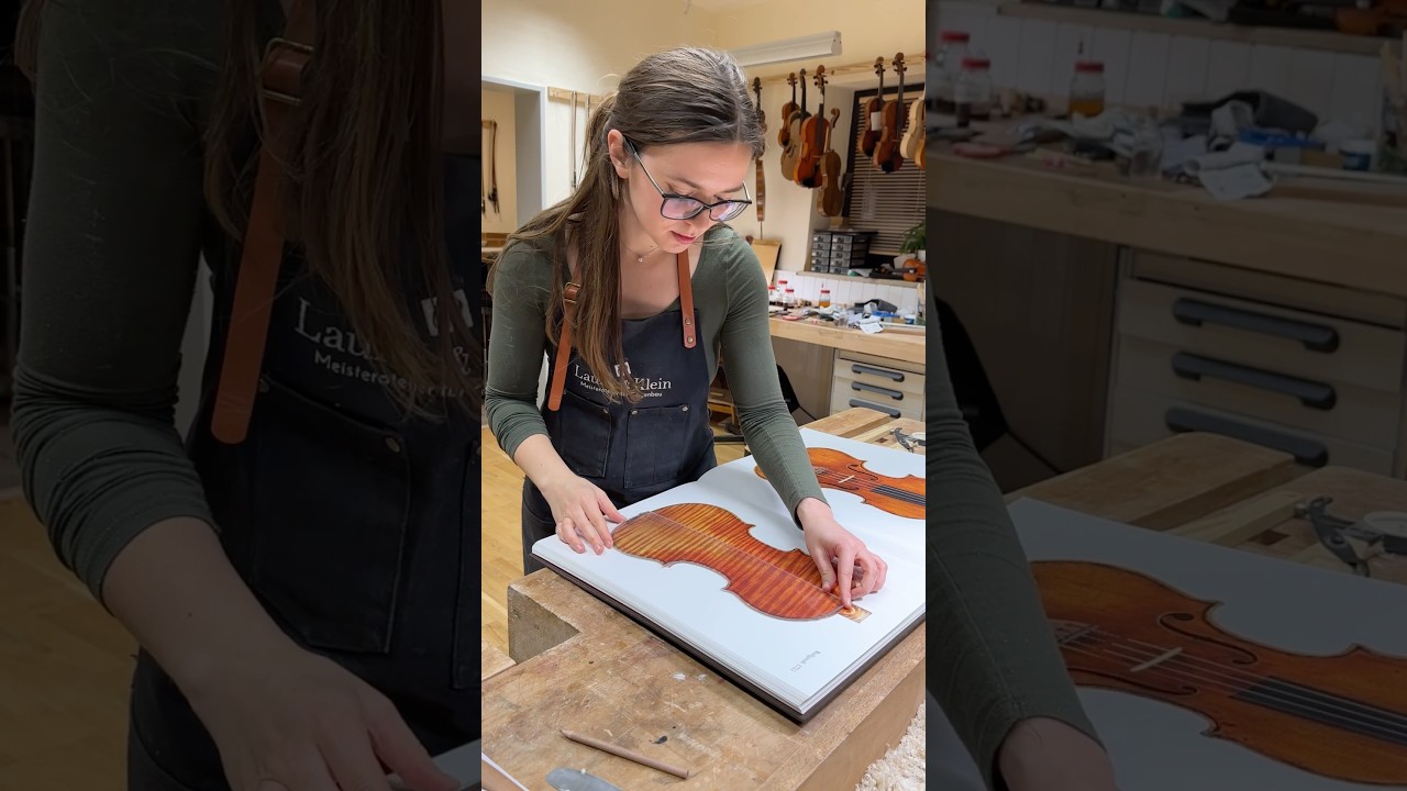 I&rsquo;m taking the outline from the book&rsquo;s image to make a template for violin making. 🎻