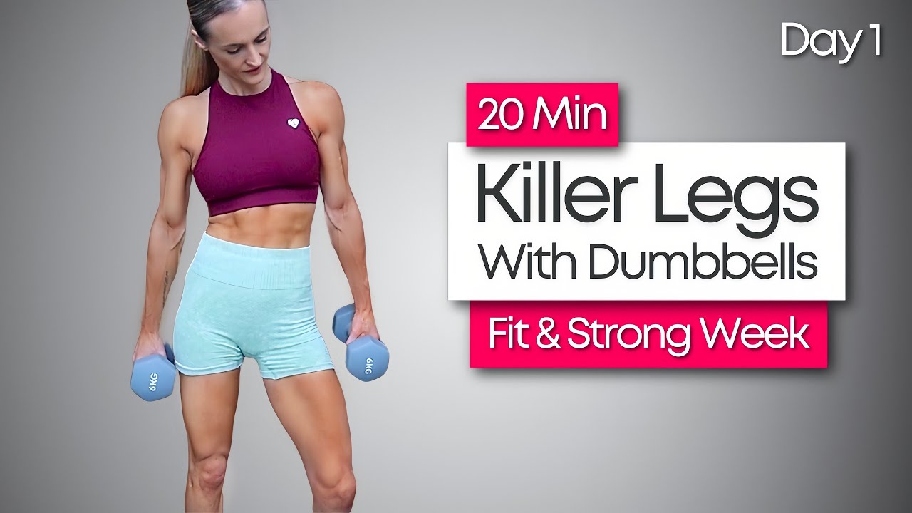 20 MIN LEG WORKOUT AT HOME WITH DUMBBELLS | Fit & Strong Week - Day 1