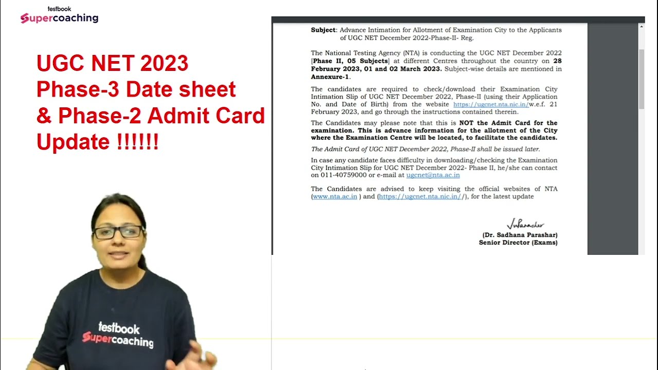 UGC NET 2023 Phase-3 Date sheet & Phase-2 Admit Card Update By Priti Ma'am