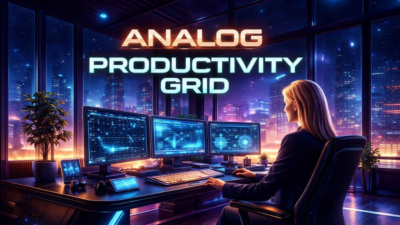Analog Productivity Grid | 80 BPM Analog Synthwave for Deep Work