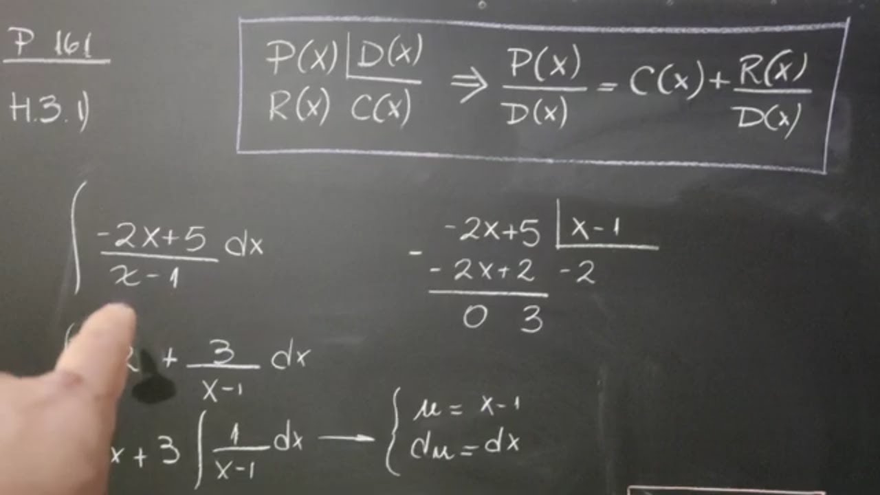 Integrales, Integración indefinida usando algoritmo de la división, ejemplo (P161/E.H.3.1) 😎