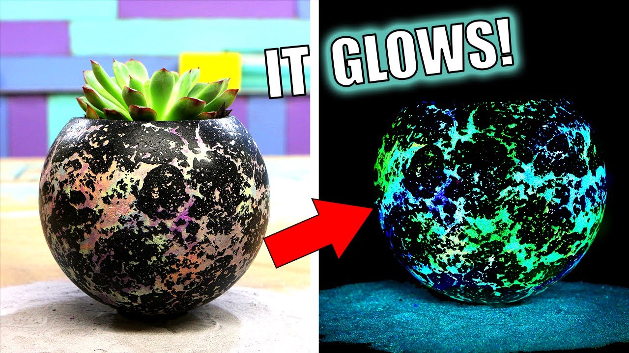 This CONCRETE planter GLOWS IN THE DARK! | How I make it