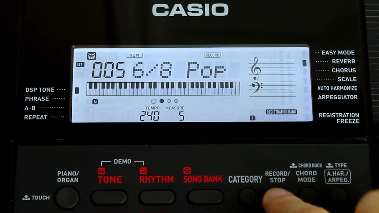 Casio CT-X700 Song Mode Tutorial Part 4-1: Recording with Rhythms and Accompaniment