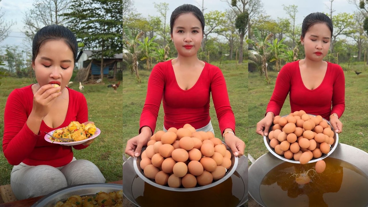 Amazing cooking deep fried egg recipe