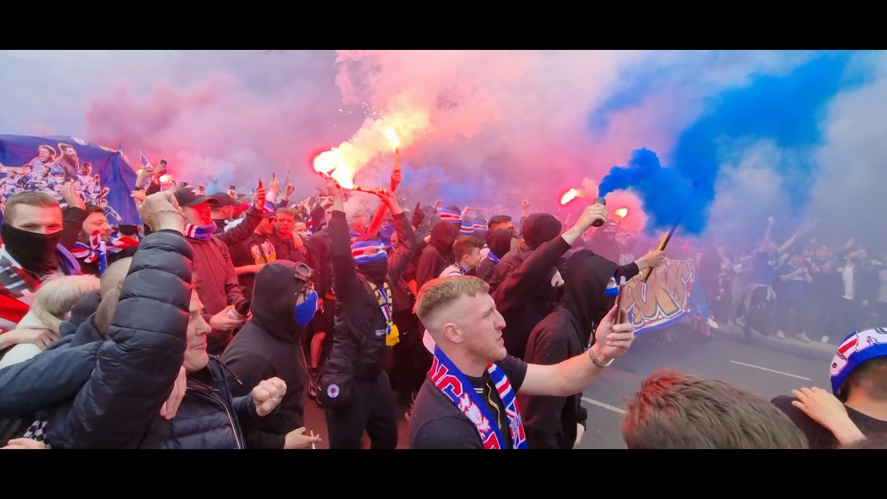 Glasgow Rangers Champions , Union Bears March to George Square 15thMay 2021