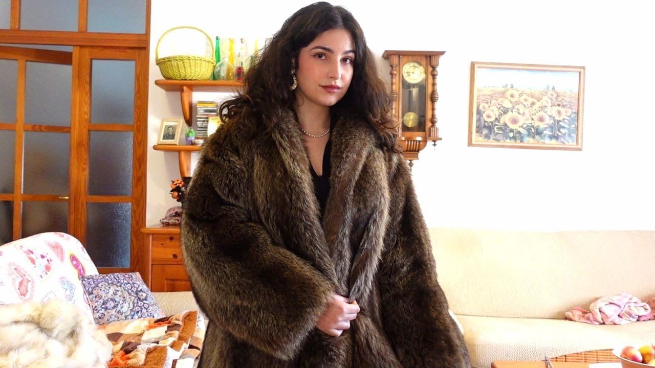 ASMR FUR COATS try on (jacket scratching)