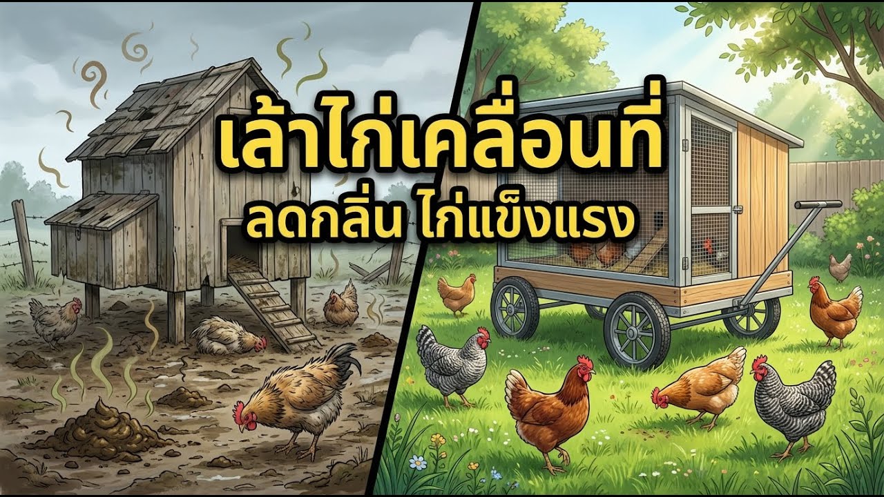 เลี้ยงไก่ไม่ต้องล้างเล้า! ประหยัดค่าอาหาร ได้ปุ๋ยฟรี ด้วยไอเดีย 'เล้าไก่เคลื่อนที่' Chicken Tractor
