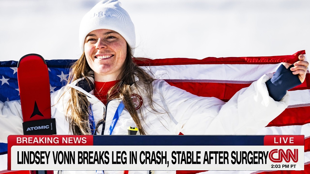 LINDSEY VONN BREAKS LEG IN CRASH, STABLE AFTER SURGERY