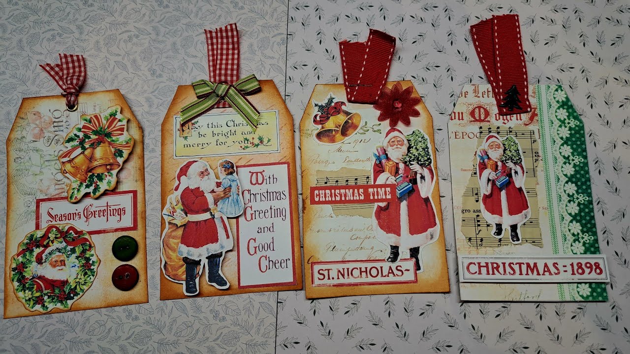 Handmade Christmas tags DTP for @thejunkjournalstudio