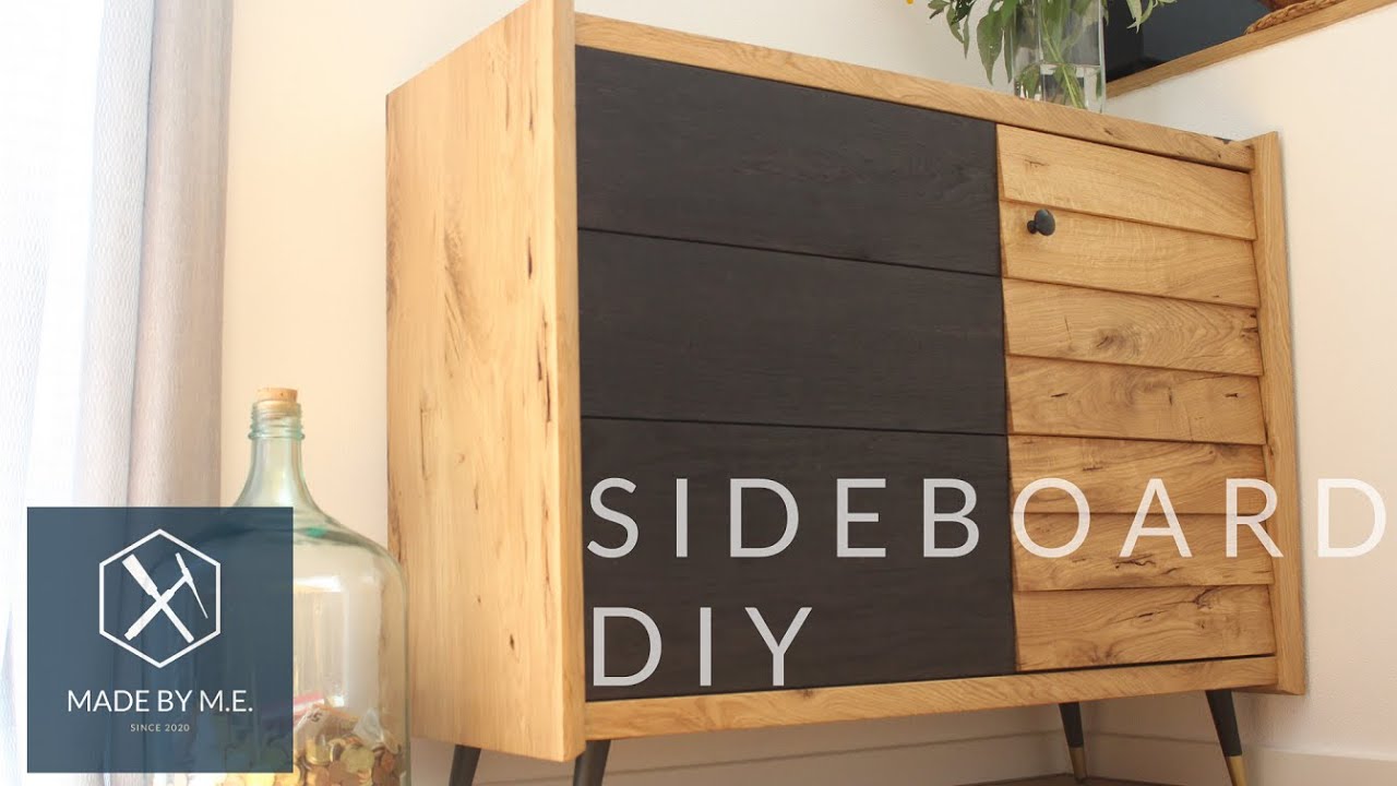 Sideboard selber bauen aus massiver Eiche und gebeizten Schubladenfronten
