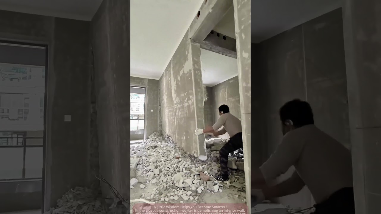 Wall Demolition Process｜Watch How This Wall Collapses Instantly