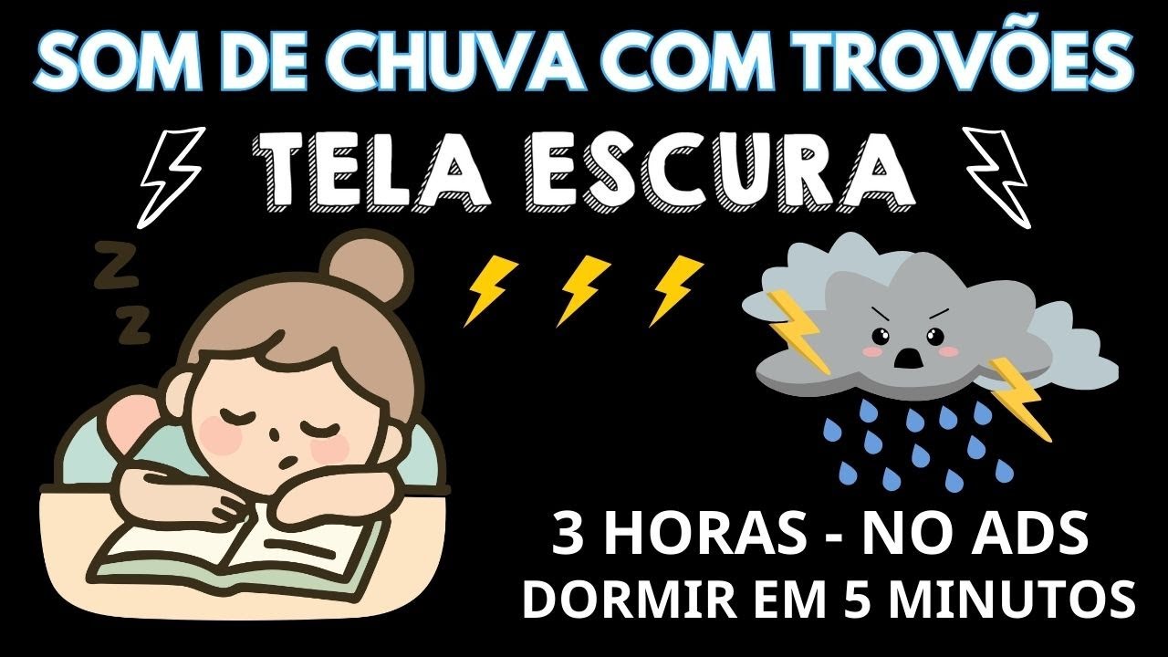 Sons de chuva e trovão em uma floresta enevoada ajudam a clarear a mente ⛈ Tela preta para dormir