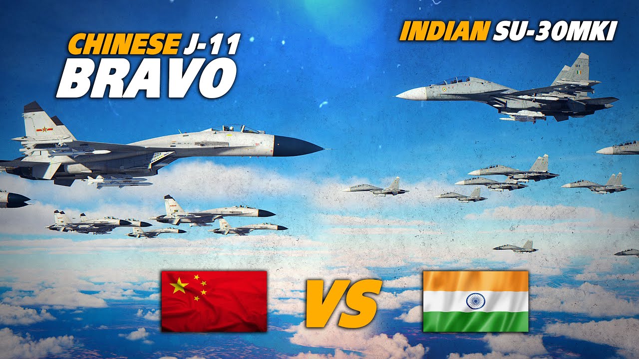 10x Су-30МКИ против 10x J-11 Bravo | BVR | Цифровой боевой симулятор | DCS |