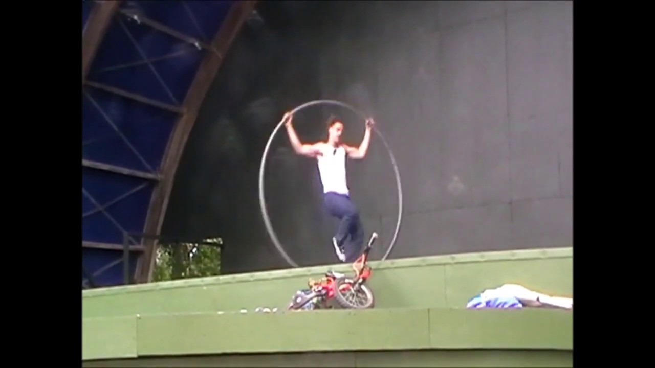 Jo Carvahlo on the Cyr Wheel at The 21st New Zealand Juggling Festival 2013