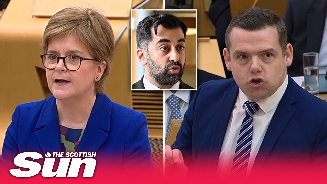 Douglas Ross attacks 'useless Health Secretary' Humza Yousaf & lists his failures to MSP laughter