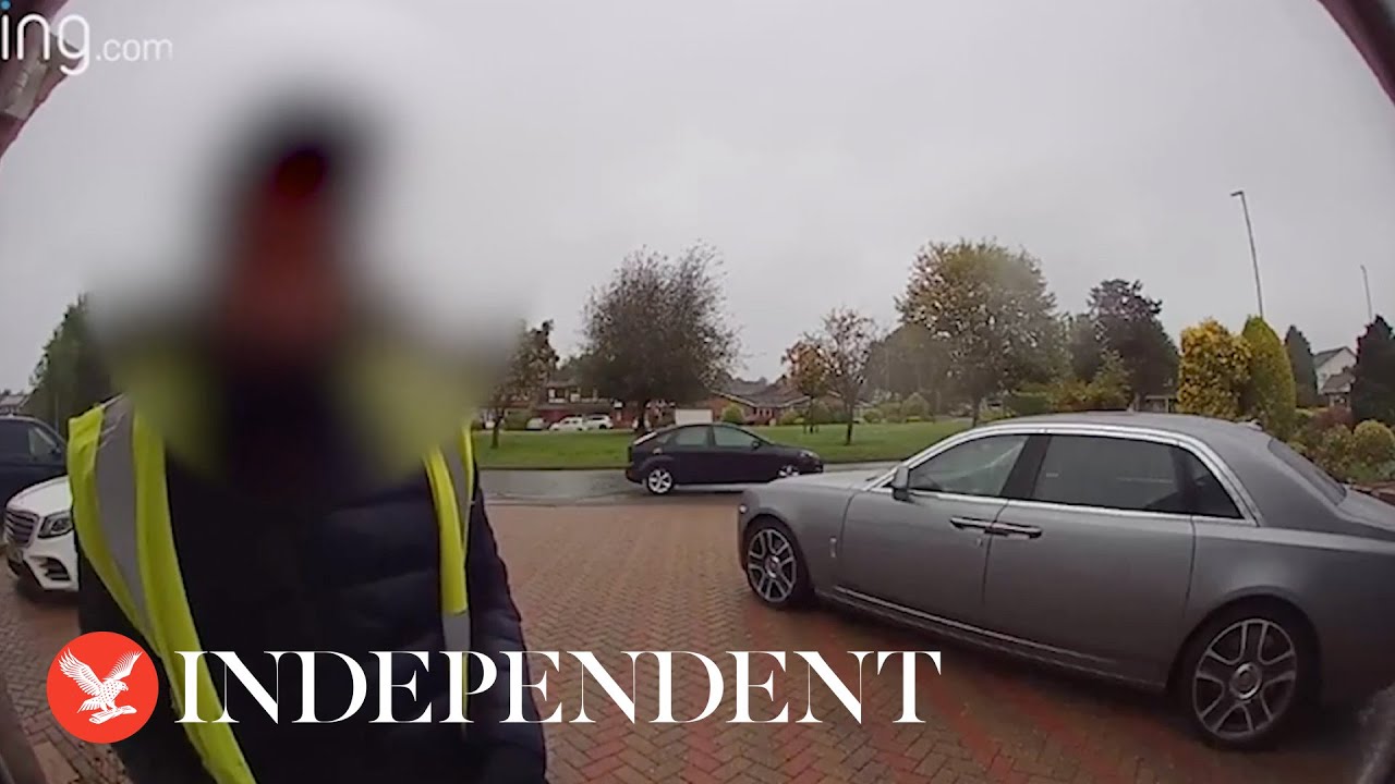 Moment gunman posing as delivery driver leads armed gang to raid family home