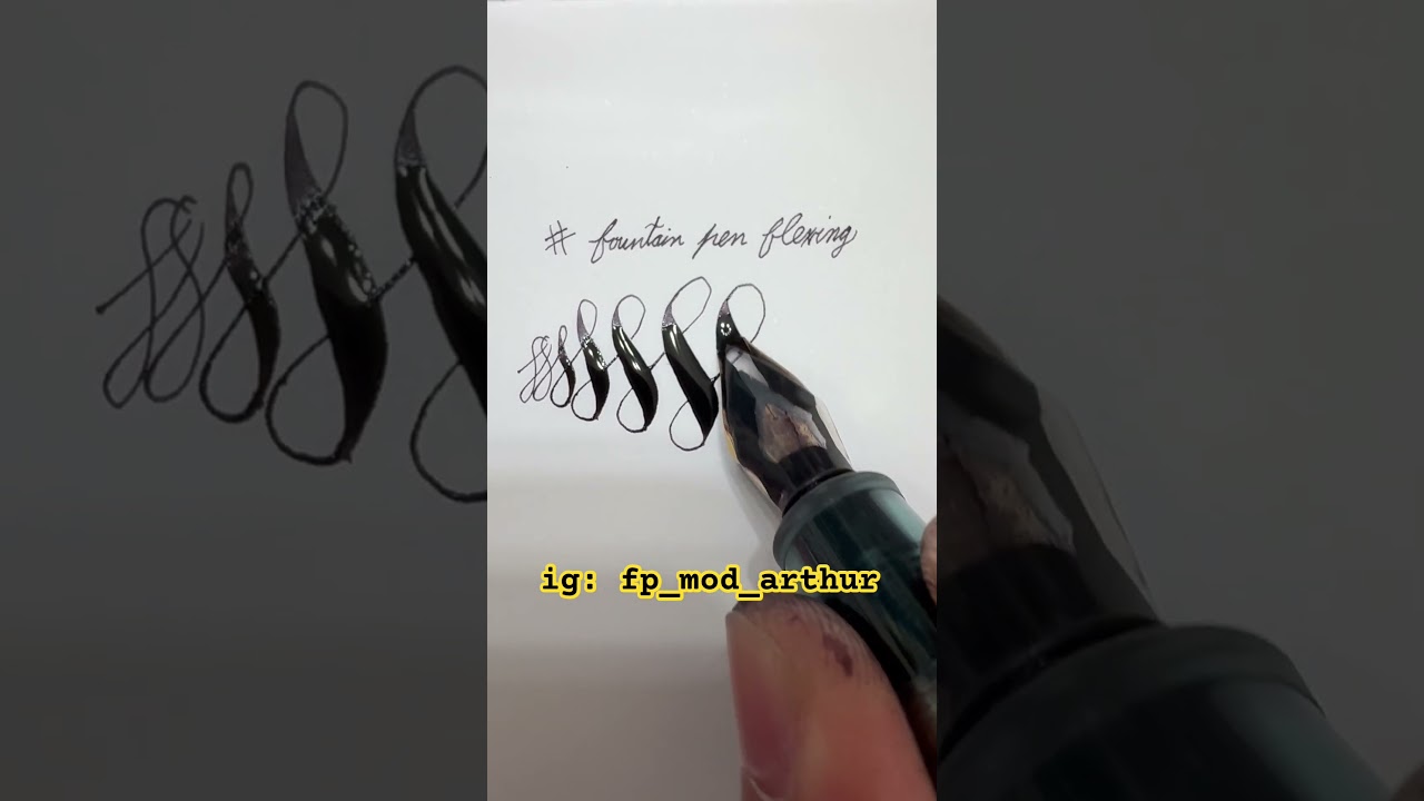 Fountain pen extreme flexing - nib modified Jinhao 9019