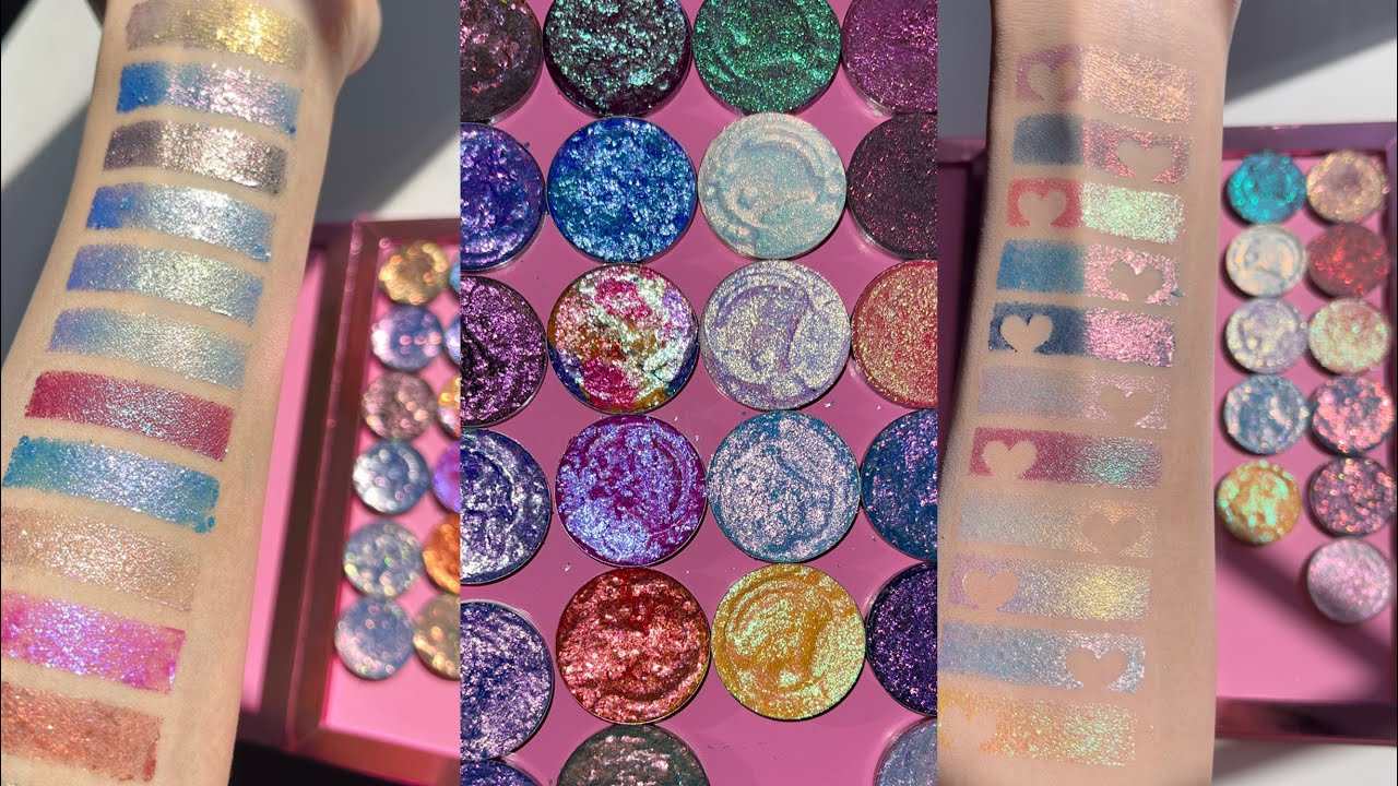 Electrum Cosmetics Single Eyeshadow Swatches｜electrumcosmetics bling爆闪+变色龙｜开箱试色｜彩妆试色分享｜欧美小众眼影｜