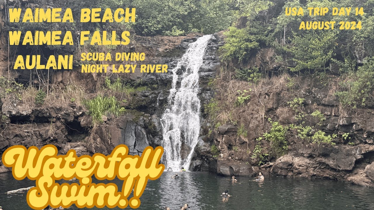 USA Trip Day 14 North Shore Oahu, Waimea Falls, Waimea Beach, Aulani, Hawaii Waterfall, Rainbow Reef